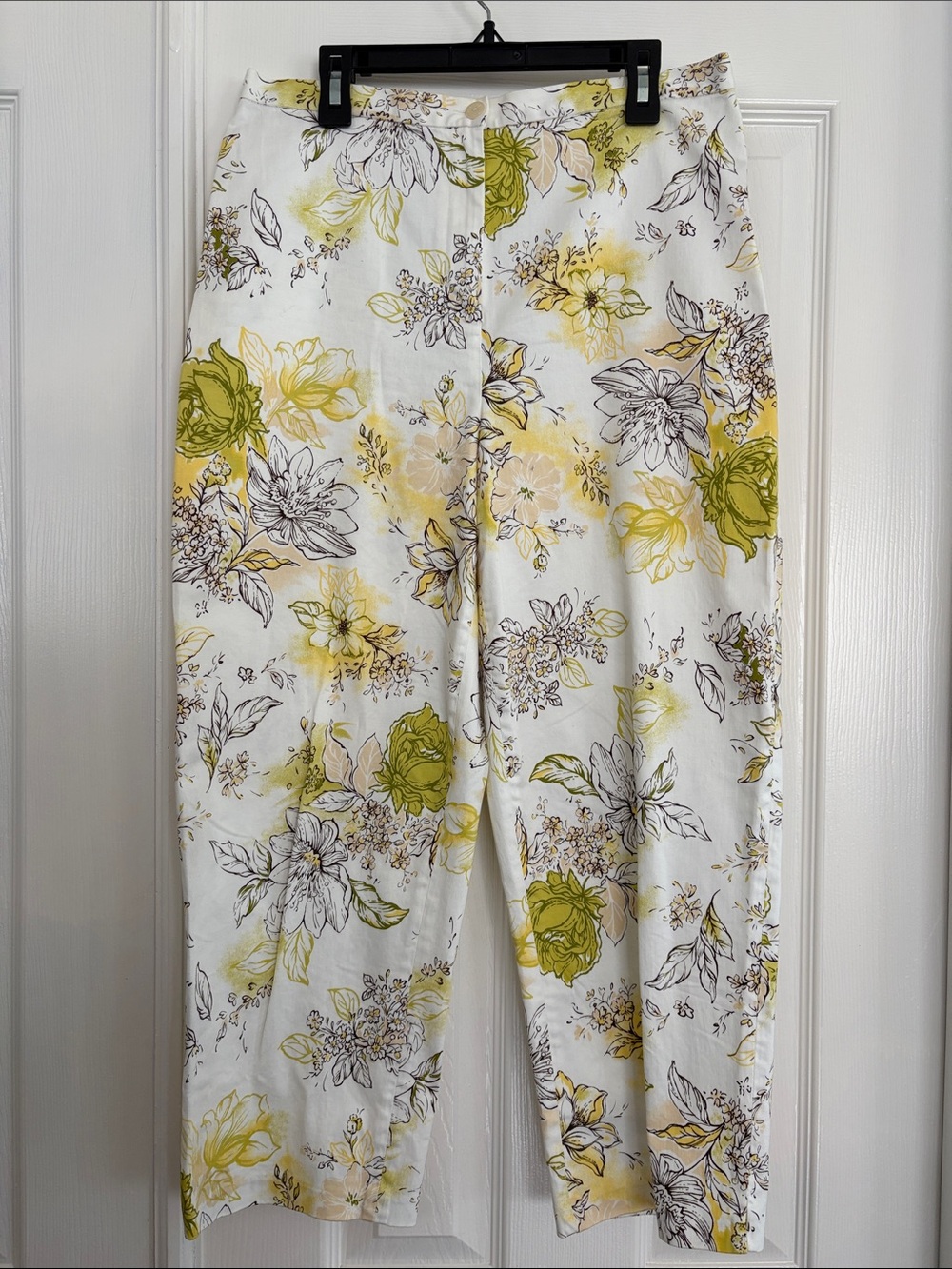 Cold water Creek lightweight cotton floral high rise ankle Pants Women’s Size 12
